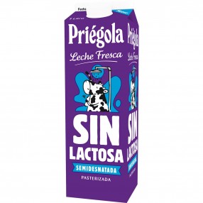 PRIEGOLA leche fresca semidesnatada SIN LACTOSA 1 l